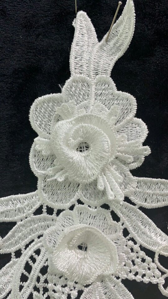 Rongsheng's new water-soluble lace mesh fabric with lace, hanging beard collar and floral lace details Picture