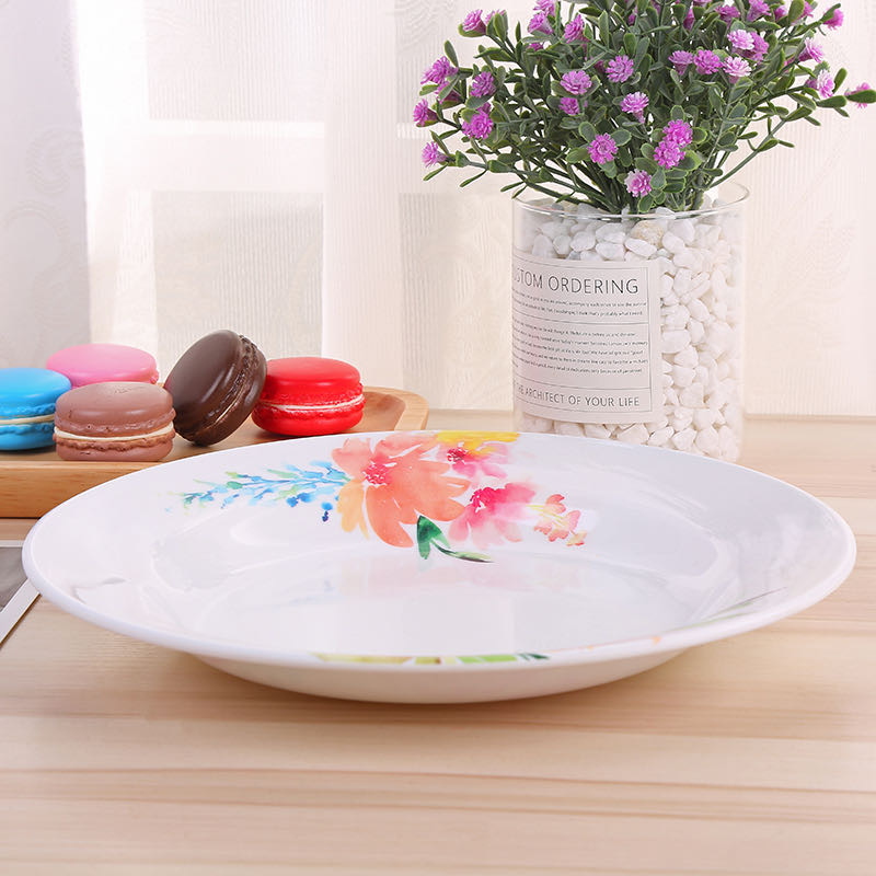 密胺餐具饭店快餐厅防摔9寸深盘