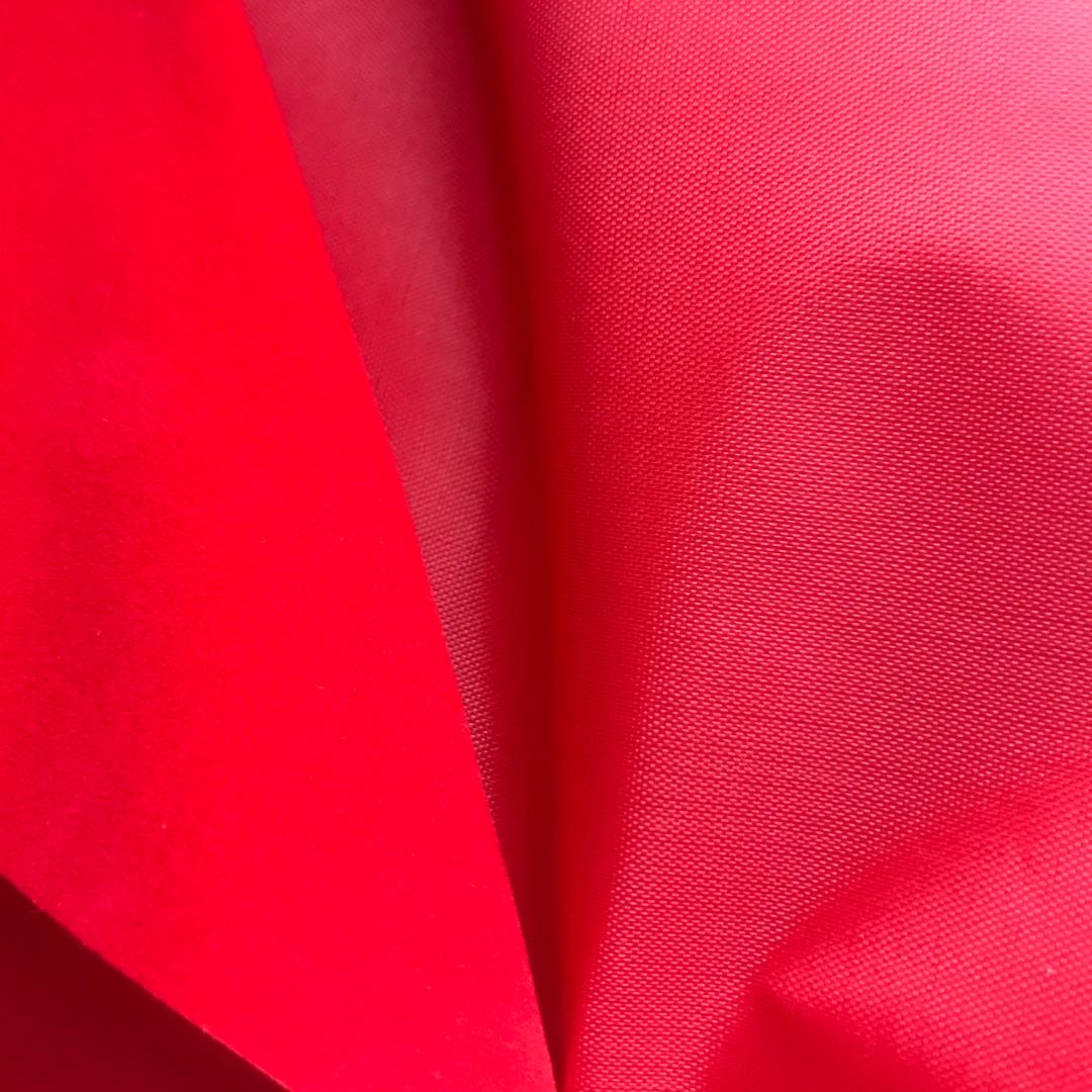 春亚纺植绒服装里料中国结对联刺绣工艺品假花叶子无弹性单面植绒布