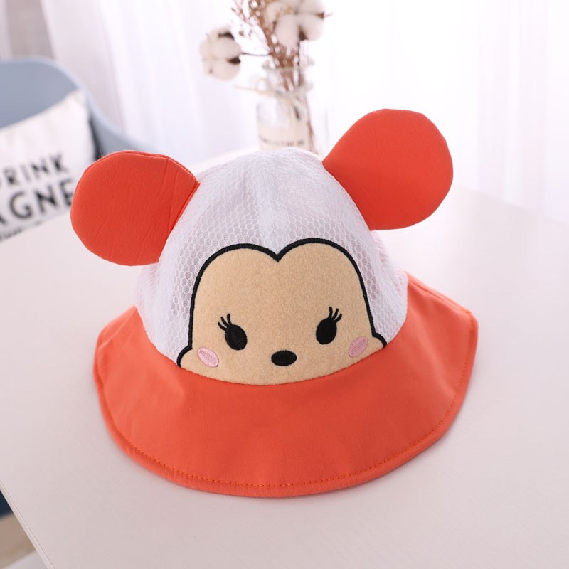 20 Summer Baby Hats Cartoon Mouse Basin Hats Boys And Girls Baby Hollowed Breathable Sun Hats Round Ears Fisherman Hats