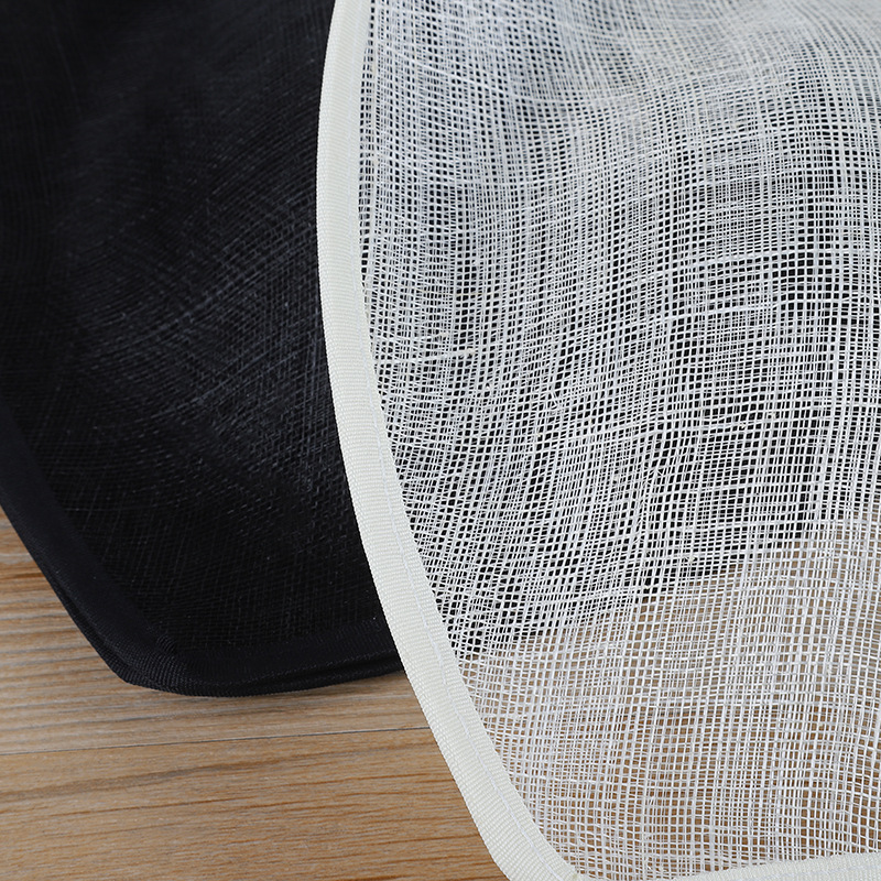 A popular retro linen hat base for foreign trade banquets, 32*28cm water-drop linen hat base support details Picture