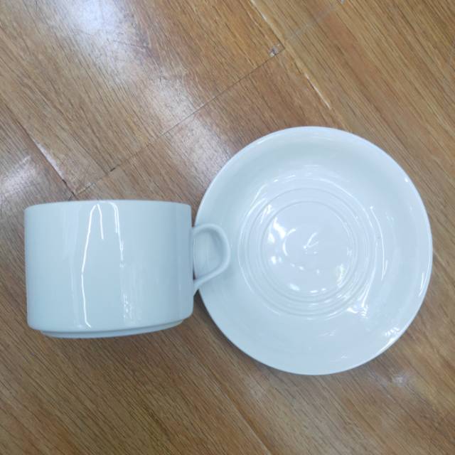 厂家直销陶瓷白色光面套杯创意咖啡杯陶瓷杯细节图