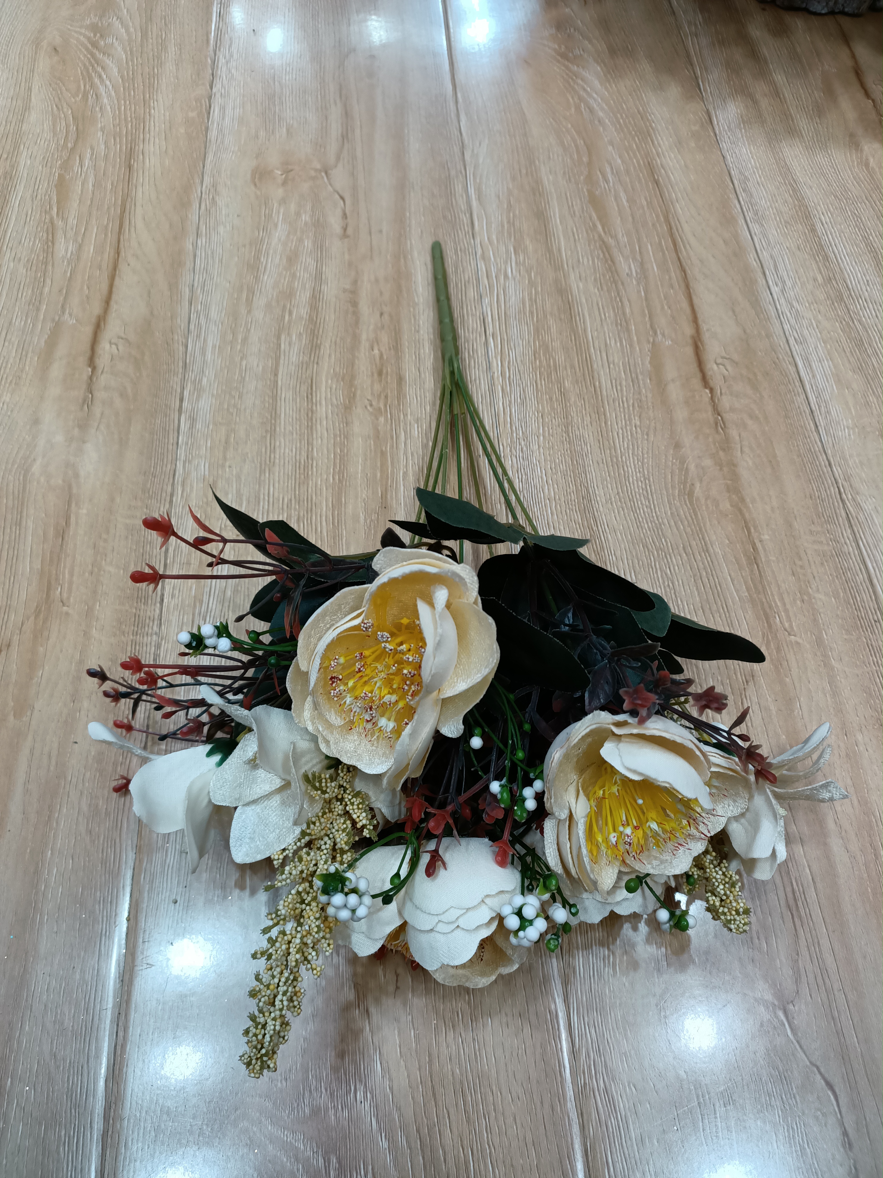 山东紫丁香绒布把束牡丹装饰花批发