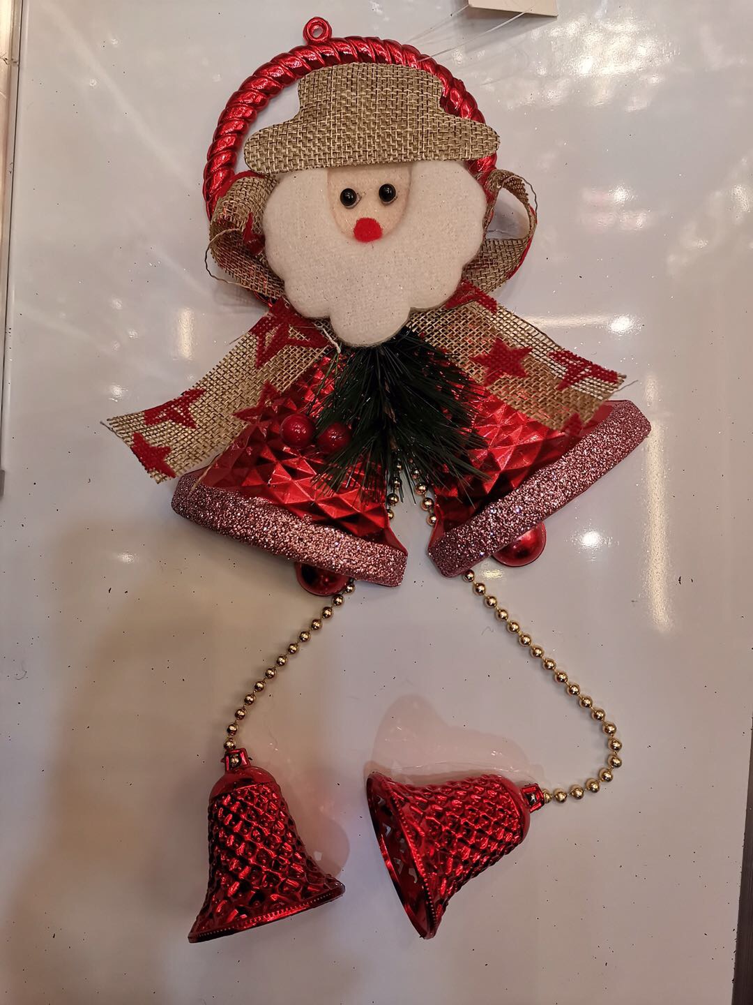 Two plastic bells with plastic bells pendants from Donghuang Christmas Tree, 14.5*32CM
