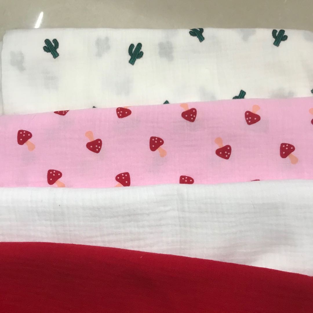 Double Crepe Cotton Fabric Baby Clothes Baby Drool Towel