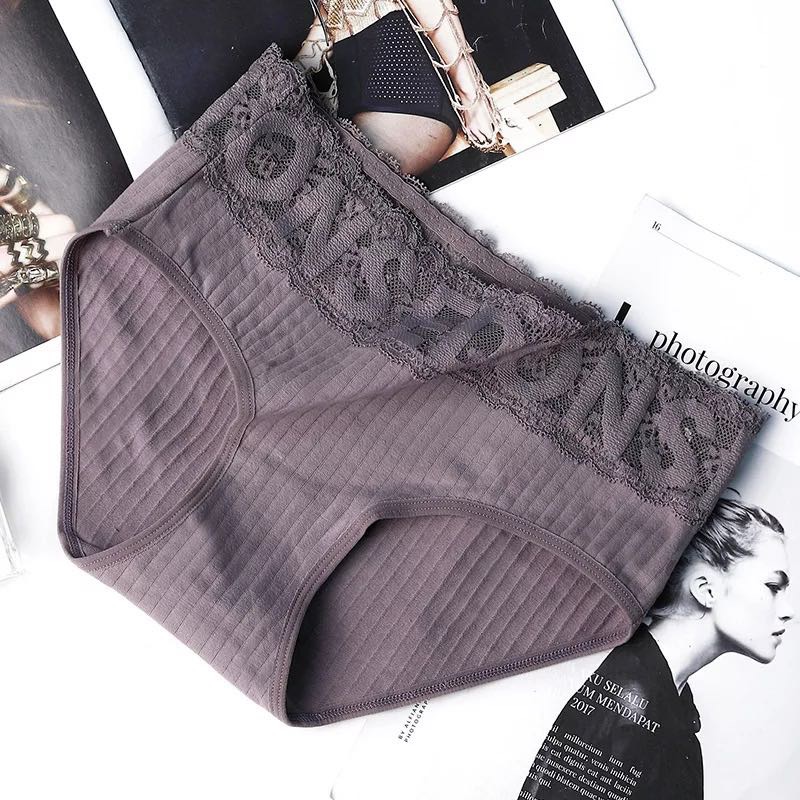 Middle and low waist cotton sexy lace ladies underwear seamless letter-waist ladies briefs thumbnail