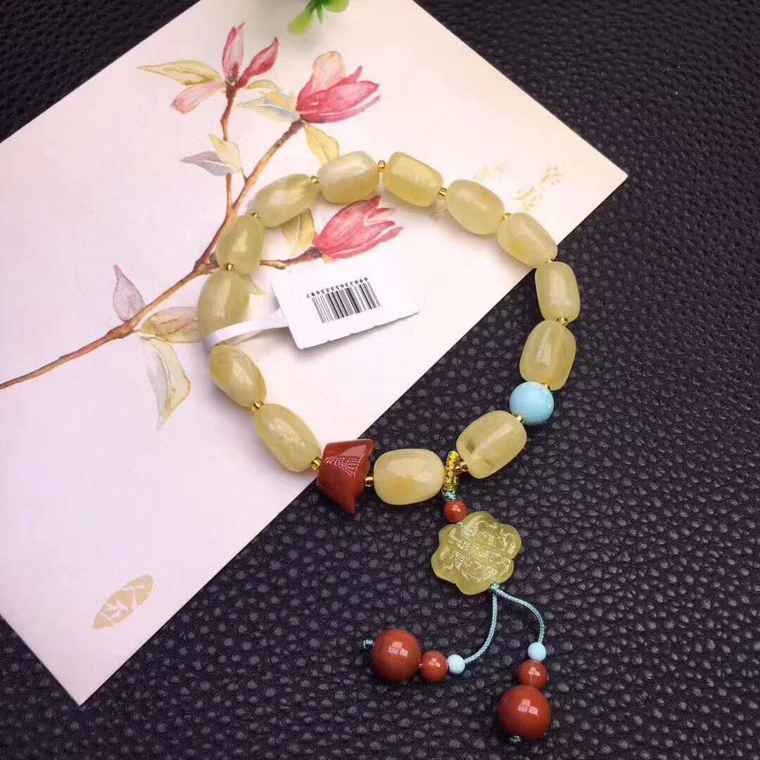 Popular But Beeswax Accompanied Diy Bracelet National Wind Bracelet Natural Jade Specification drawing