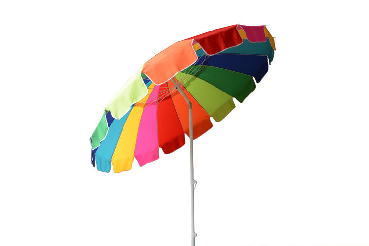 2.4m纤维骨16k遮阳沙滩伞 彩虹伞 广告伞 亚马逊沙滩伞细节图