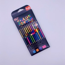 圆杆双色芯彩色铅笔12支24色高级芯双头芯油性彩铅