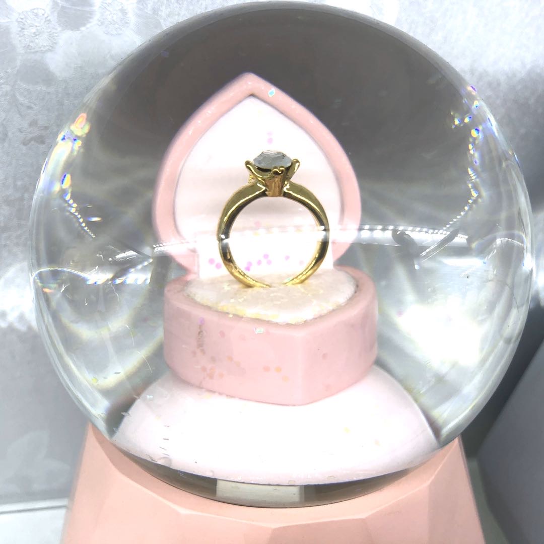 戒指自动飘雪水晶球音乐盒八音盒雪花创意生日礼物送女生女孩儿童水晶水晶玻璃水晶水晶玻璃产品图