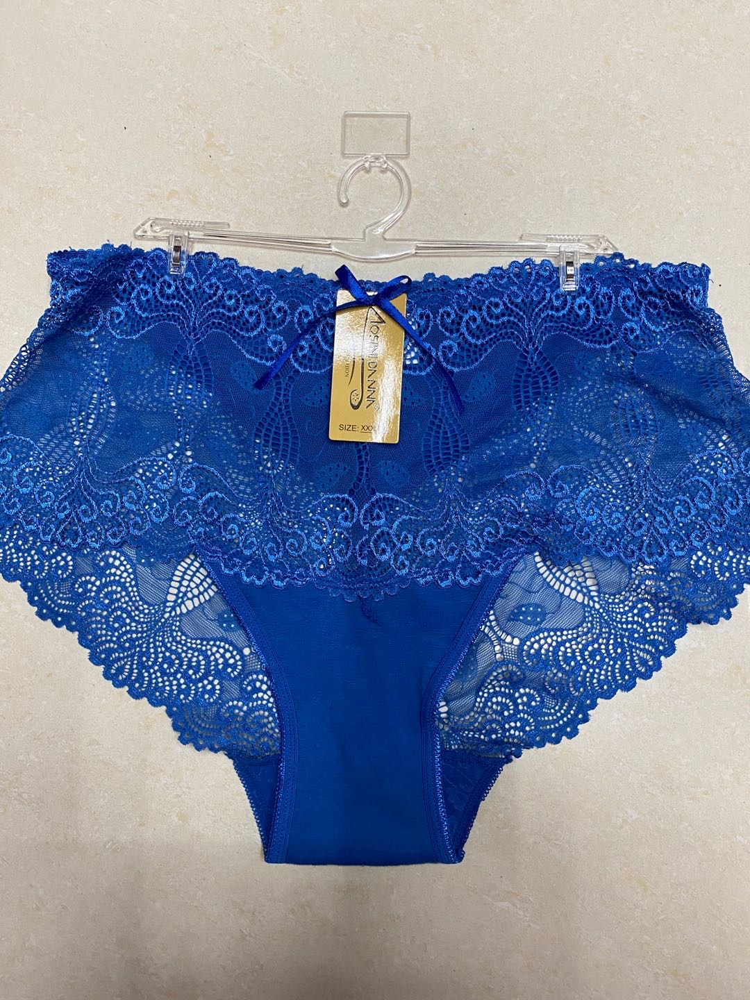 New Lightweight Seductive Low-Rise Lace Girl Panties Triangle Blue