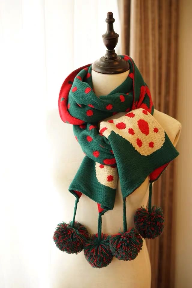 Green Scarf Thickened To Keep Warm Autumn And Winter Korean Fashion details Picture