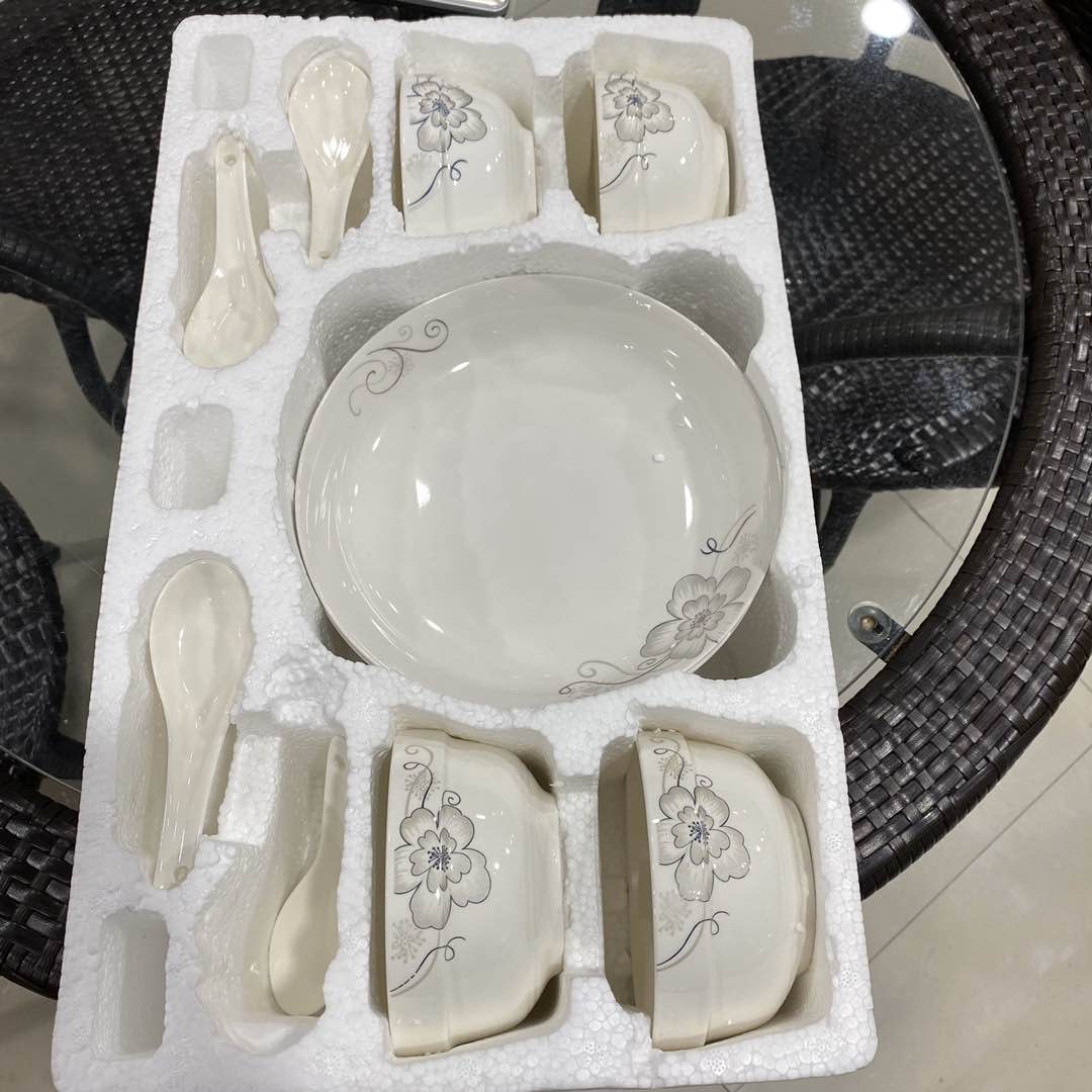 陶瓷餐具花纹餐具套装碗盘碗筷中式组合 景德镇骨瓷碗碟套装家用欧式简约陶瓷