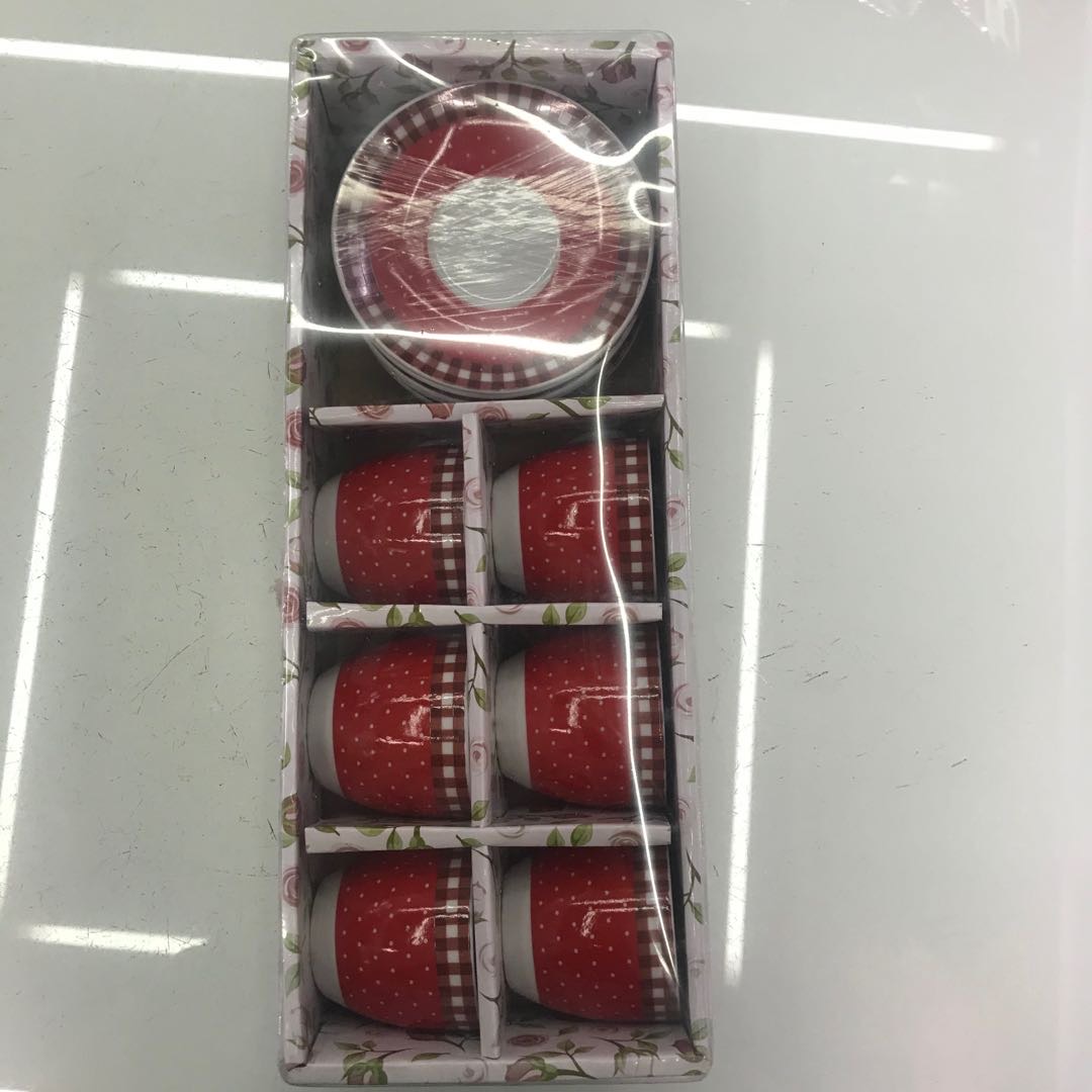 Ceramic Coffee Cup And Saucer Red Gift Box 6 Only For Home Coffee Shop Specification drawing