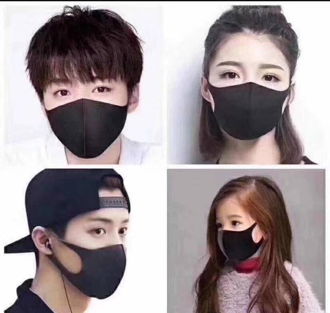 Pure cotton mask for women, breathable, warm in autumn and winter, windproof and cold-proof, trendy for men, black and washable. [Exclusive for export details Picture