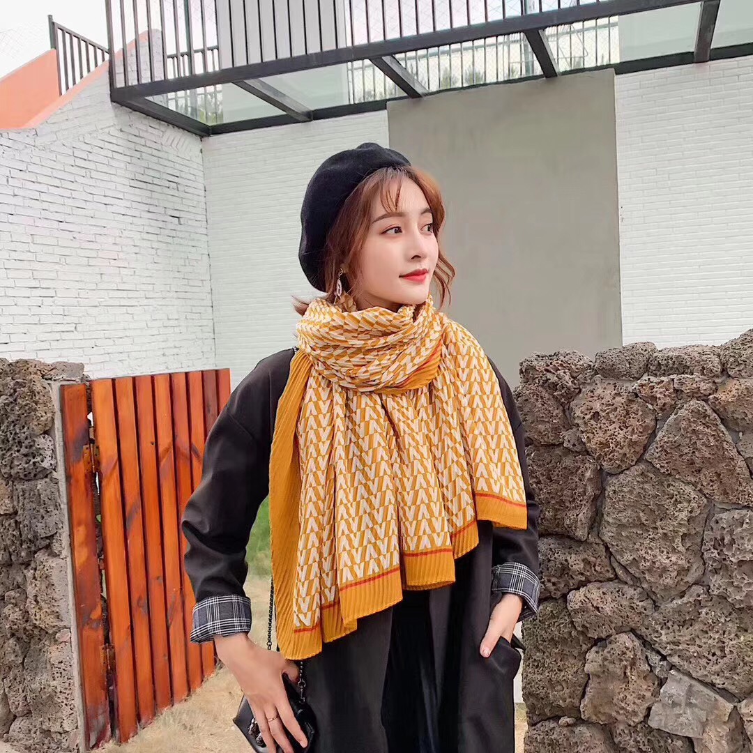 Spring And Autumn Women Literature And Art All Fashion Herringbone Chiffon Scarf Shawl details Picture