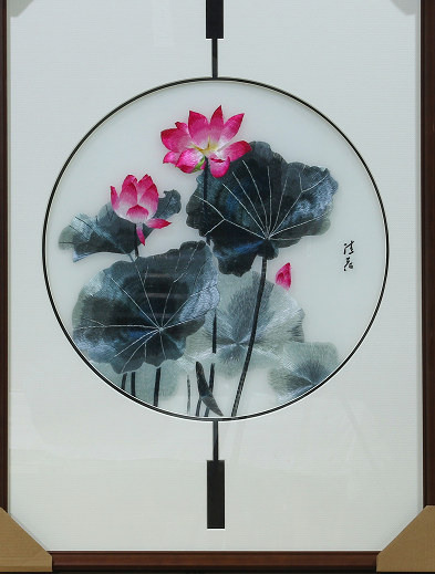 Top Embroidery Xiuyi 58X83cm Su Embroidery Triptych Decorative Painting Specification drawing