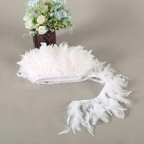White Tip Dyed Cloth Strip Lamp Shade Feather Cloth Bag Clothing Accessories Diy Materials details Picture