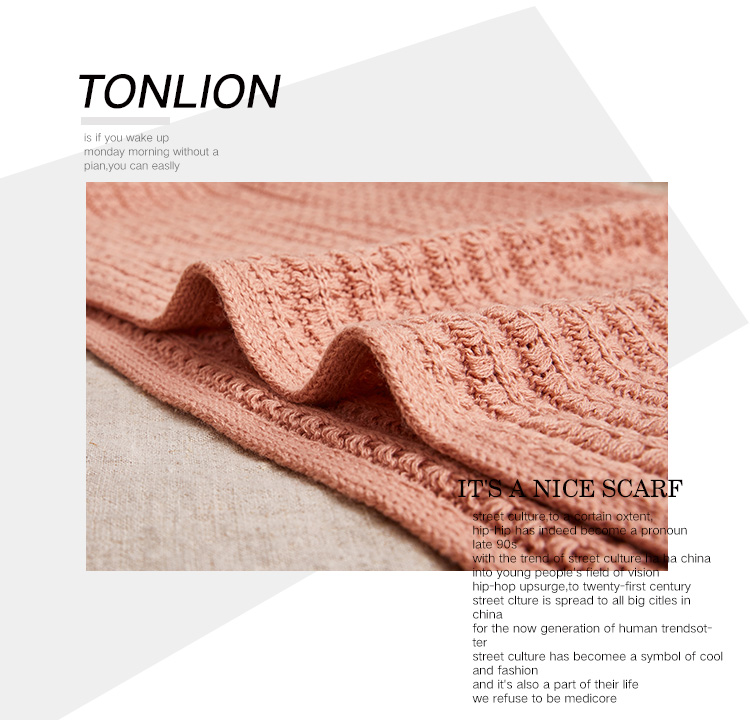 Women's Fashion Trend Warm Japan And South Korea Solid Color Knitted Scarf details Picture