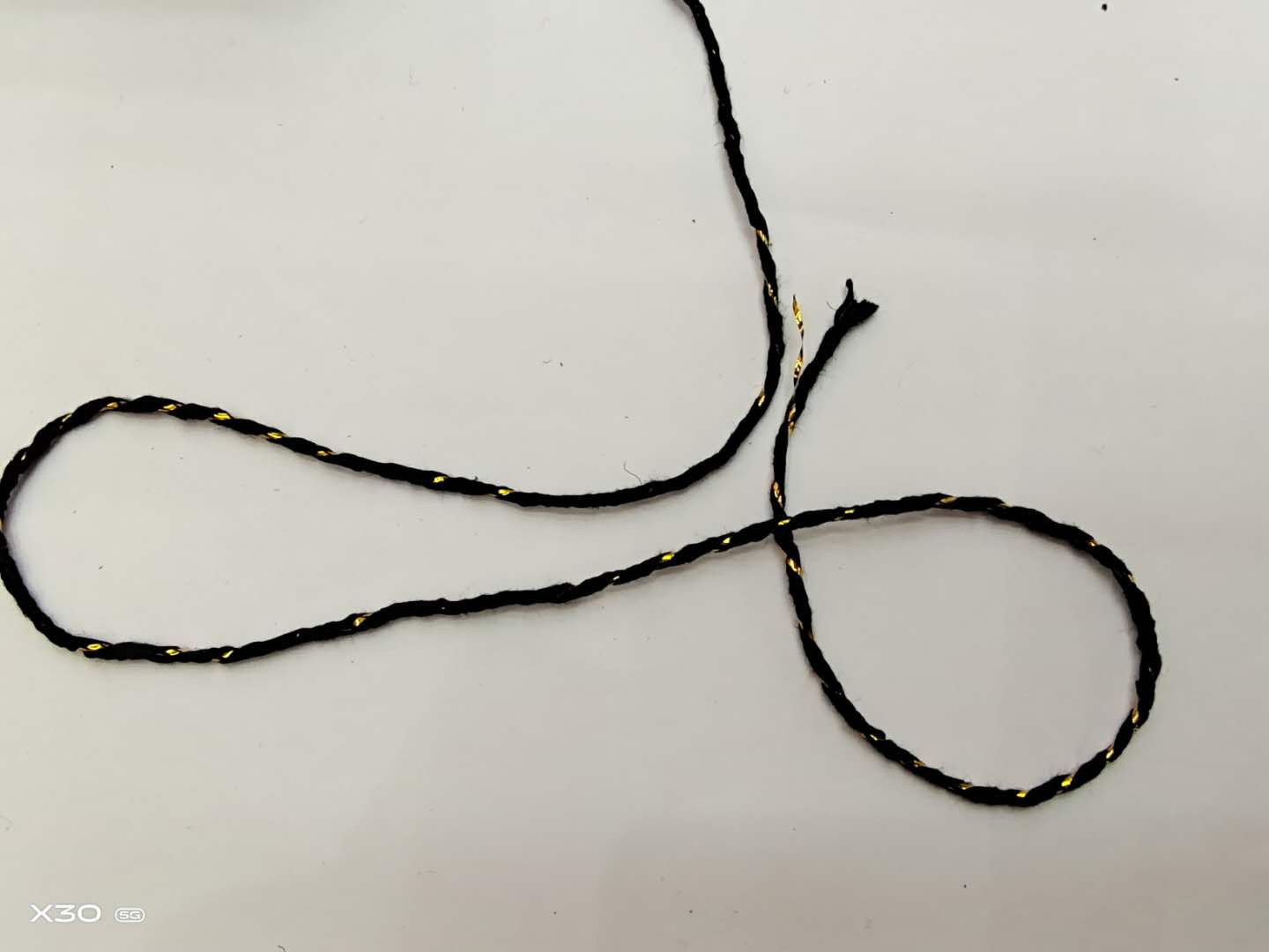 2mm black gold cotton thread binding rope diy hand-woven nylon rope, wear-resistant details Picture