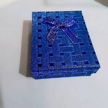 蓝色网格包装盒礼品盒戒指盒项链盒