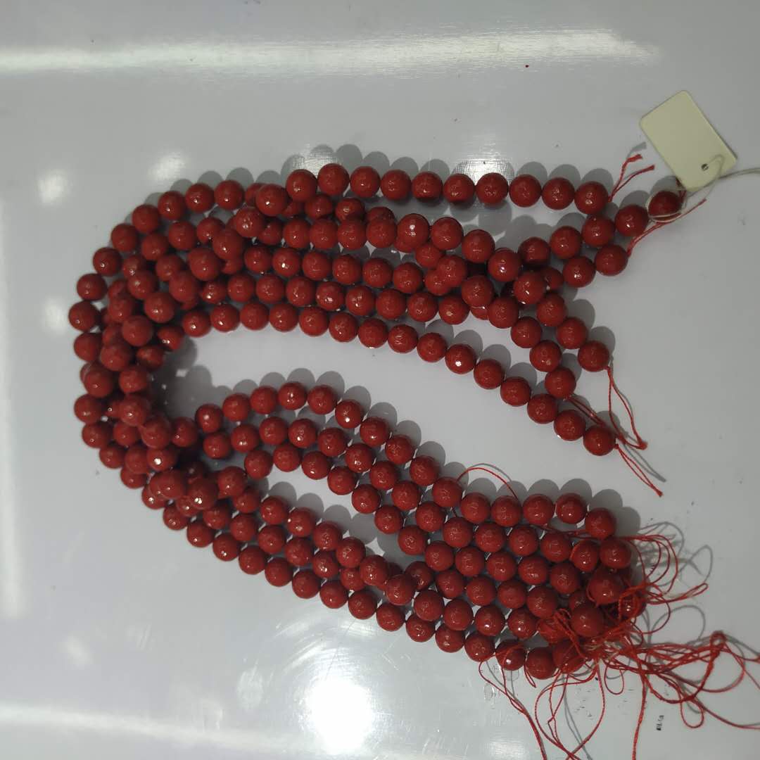 DIY handcrafted creative accessories and craft ornaments with bright red imitation glass pearl bracelets and beads