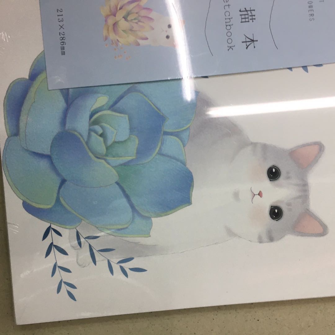 S-18049猫恋花物语素描本加厚空白素描本a4速写本手绘画画本细节图