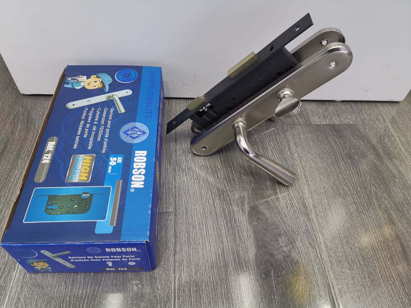 ROBSON124 WC door lock: Black lock body + panel + knob door lock facade group lock accessories
