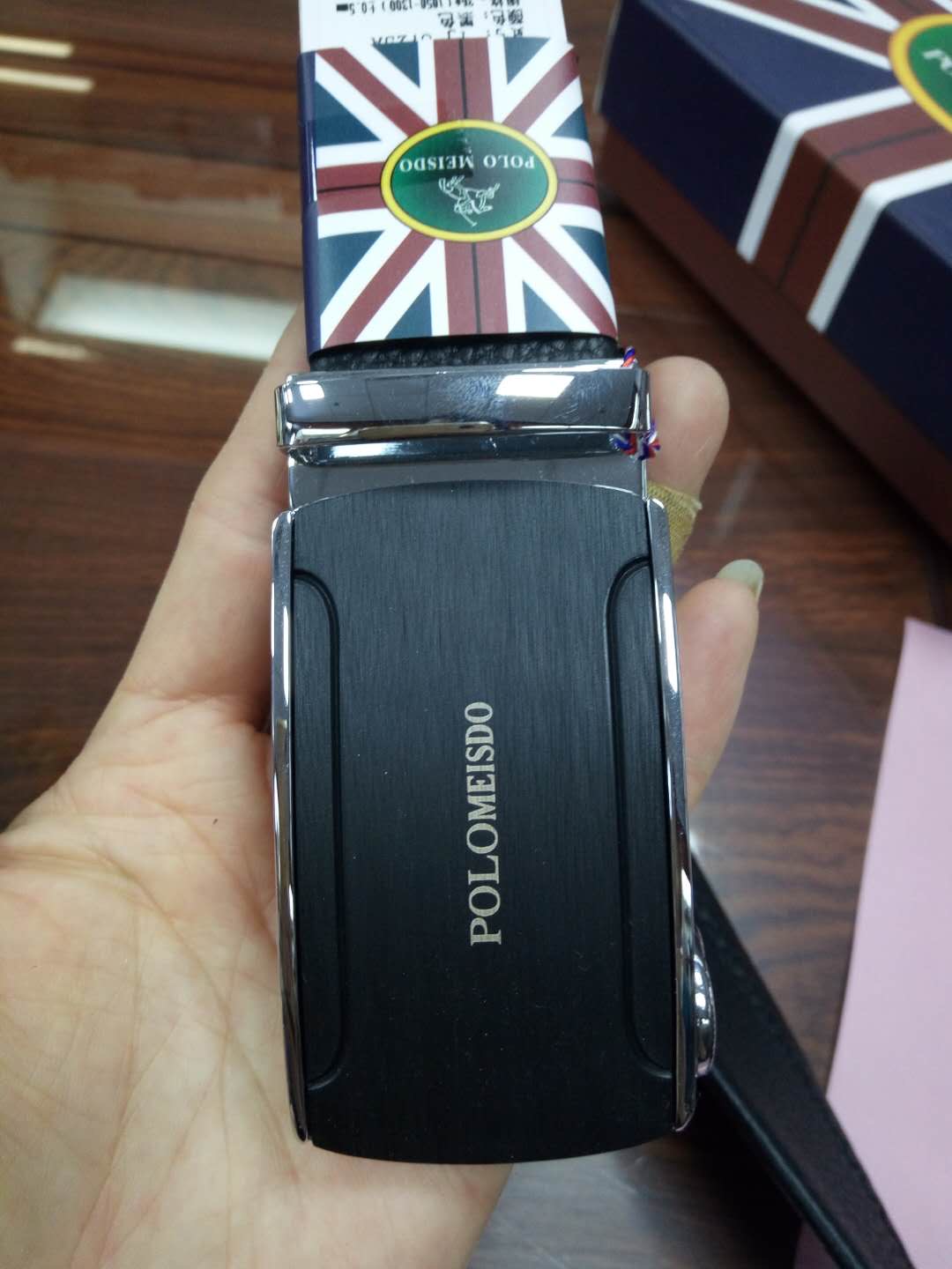 保罗BL-2米字男士皮带真皮头层牛皮青年裤带商务腰带自动扣产品图