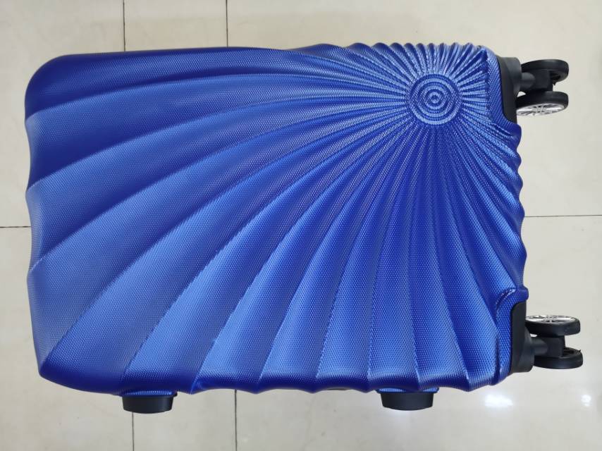 Blue matte double-zipper suitcase