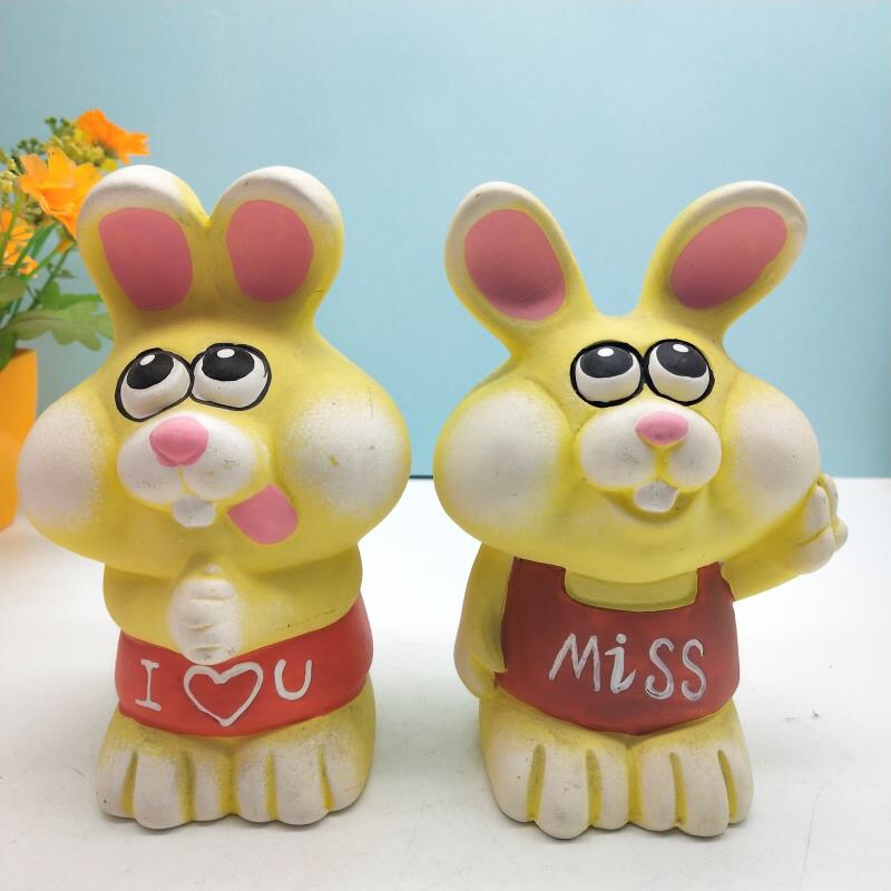 Rabbit piggy bank, plastic cartoon piggy bank, loose change bank for children Specification image