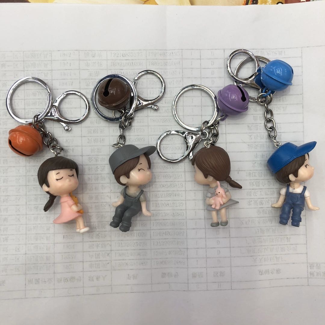 厂家直销pvc情侣女孩钥匙扣挂件
