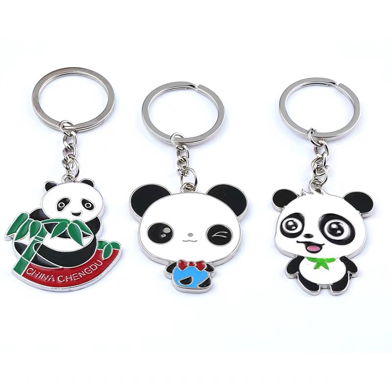 熊猫钥匙扣可爱熊猫吉祥物钥匙链金属纪念礼品钥匙挂件开业纪念品详情图3