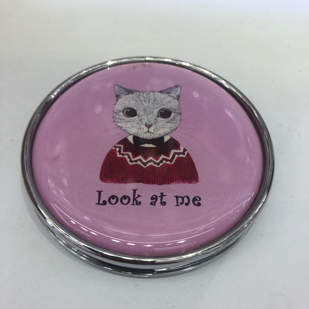 小猫雨伞小镜子随身化妆镜可爱便携折叠学生镜