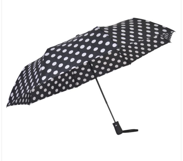 三折半自动圆点伞晴雨两用伞折叠遮阳伞太阳伞防晒防紫外线图