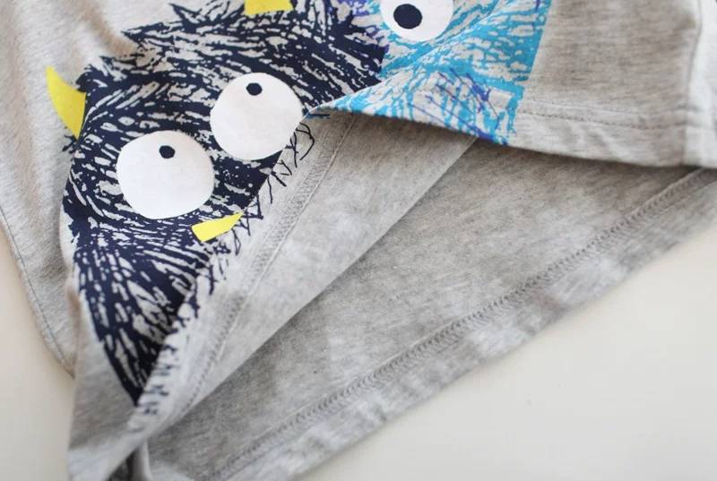 Little Monster Boys' pure cotton short-sleeved T-shirt Summer New style Children's wear base layer half-sleeved shirt for big kids details Picture