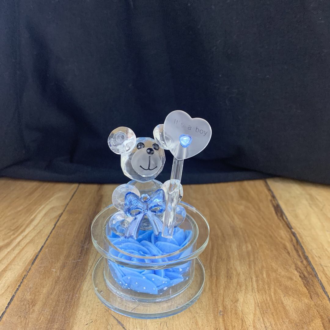 Factory direct sales of home blue crystal bear display stands