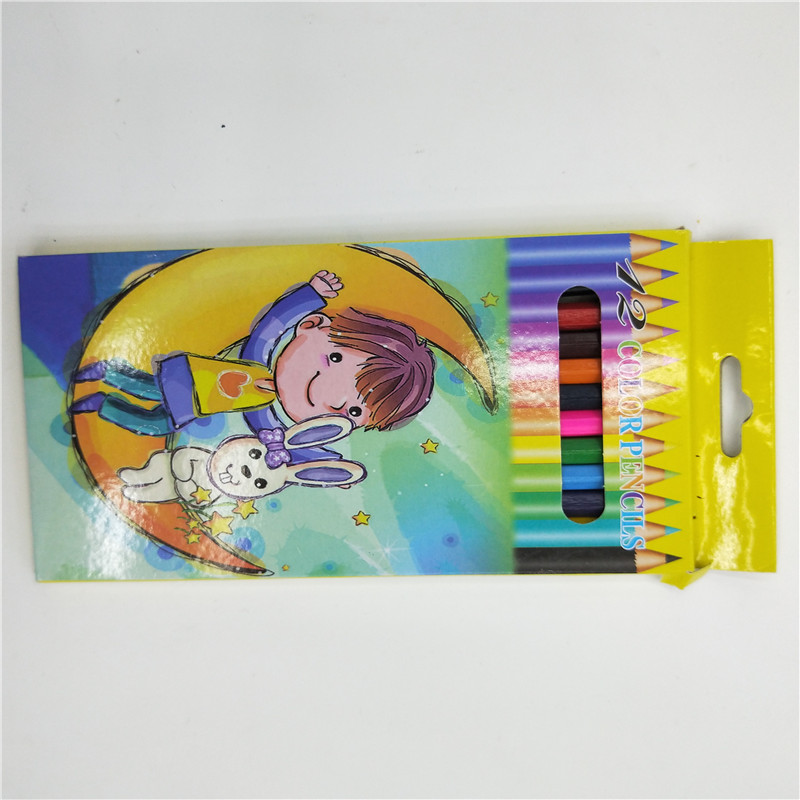 12色7英寸彩色绘画笔学习用品铅笔