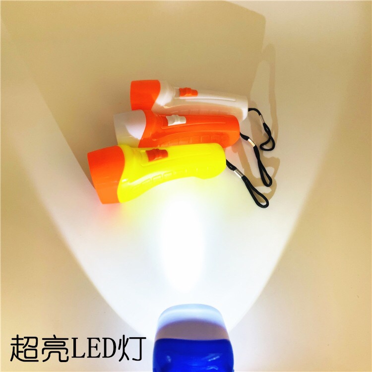 塑料手电筒简易便携电子灯LED发光灯配电子详情图3