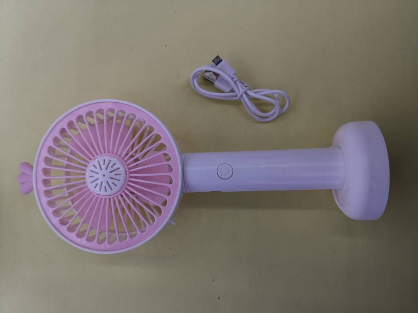 Radish leaf plastic fan holding lithium battery version with light two gears thumbnail