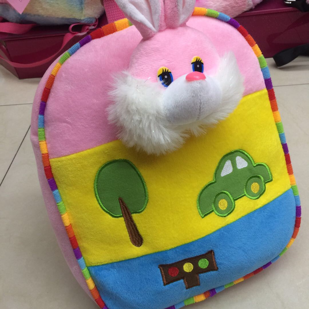 卡通兔子儿童玩具斜跨包女童手提单肩毛绒玩具包便携包