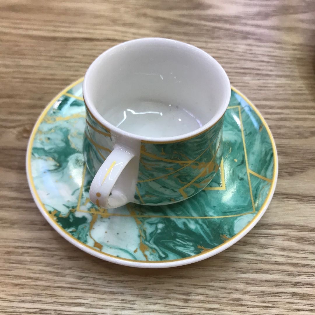 High-Grade Green Tea Cup Coffee Cup Electroplating Design Style Is Novel