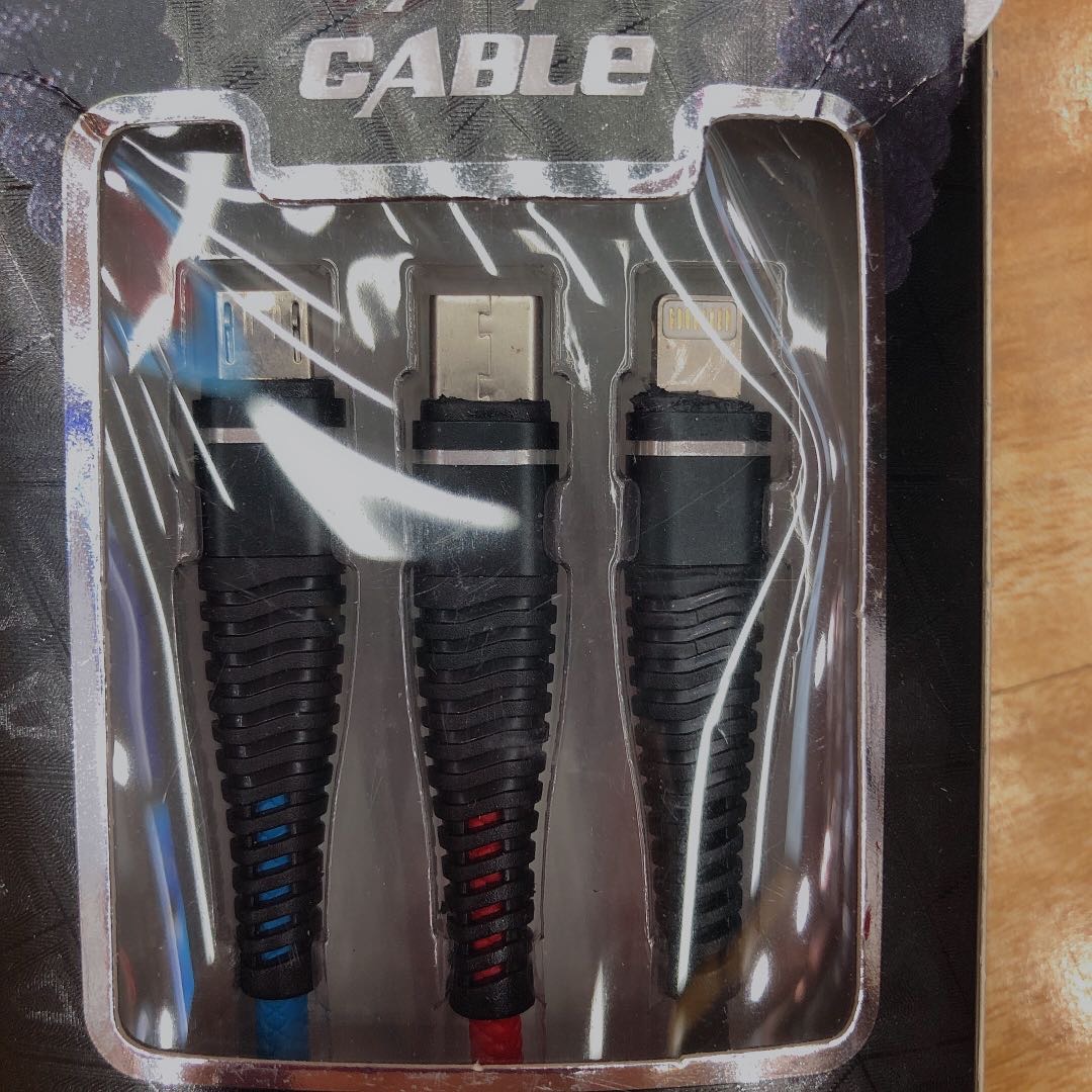 Data cable three-in-one charger, fast charging for mobile phones, one for three, universal and versatile for Apple and Android, multi-purpose for car use, Huawei plus dual-head set wholesale Specification image