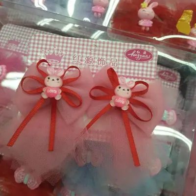 Big red bow hair clip with big pink bow hair clip headband headband web celebrity hot style kids hair clip thumbnail