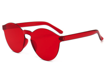 Frameless one-piece jelly transparent sunglasses, European and American candy-colored sunglasses, one-piece ocean sunglasses for men and women details Picture