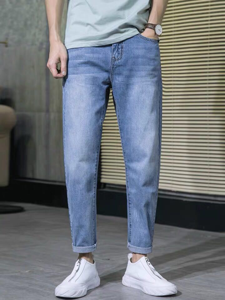 Men's business style jeans, comfortable fabric, fine workmanship details Picture