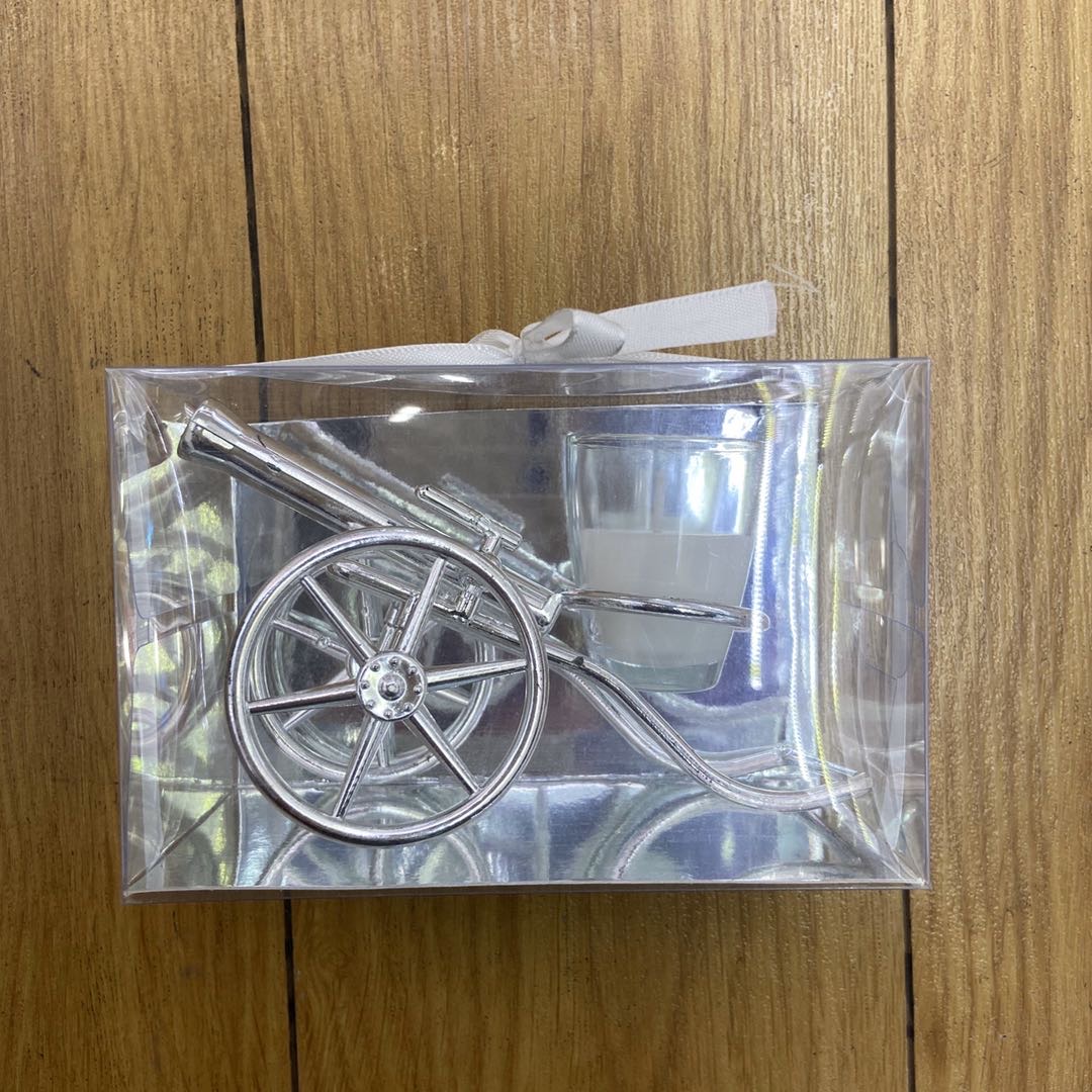 Ironwork cannon car model candlestick, creative home fashion decoration, cup-shaped candle, interesting display piece details Picture