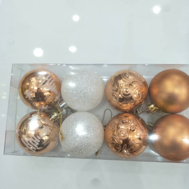 塑料镀金圣诞球彩球新款套装圣诞用品圣诞树挂件图
