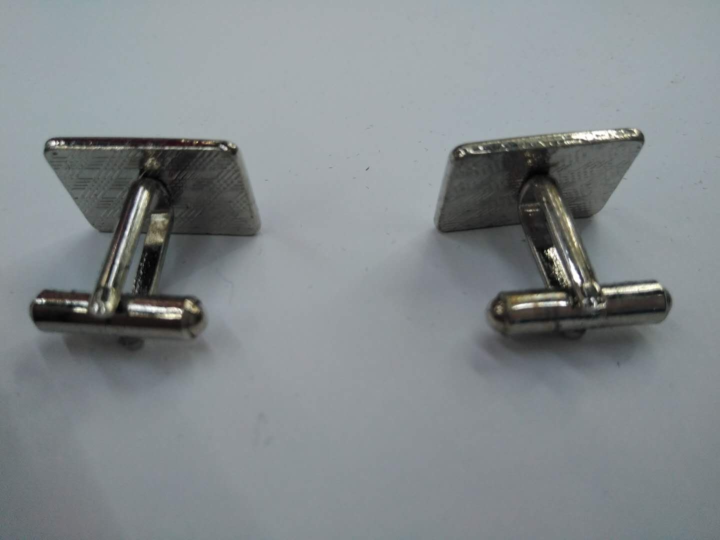 Square alloy electroplated metal cufflinks with customizable content for men