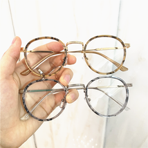 2020新款圆形平光镜韩版文艺金属框架时尚男女款防蓝光近视眼镜